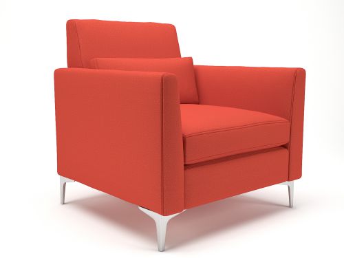 Roselle 90cm Wide Armchair Marmalade Fabric Chrome Feet