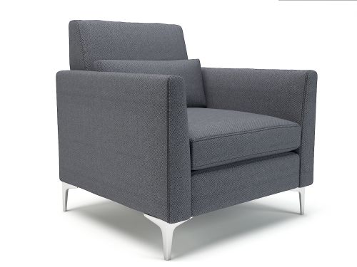Roselle 90cm Wide Armchair Present Fabric Chrome Feet