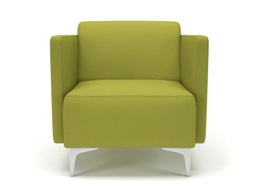 Napa Slim Arm 75cm Wide Armchair Citron Fabric Chrome Feet