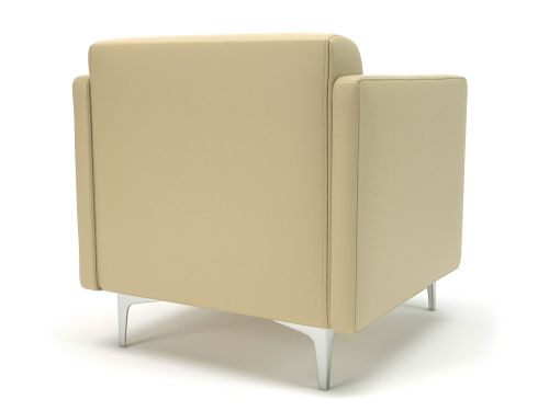 cream faux leather armchair