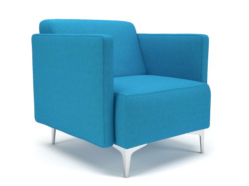 Napa Slim Arm 75cm Wide Armchair Everlasting Fabric Chrome Feet