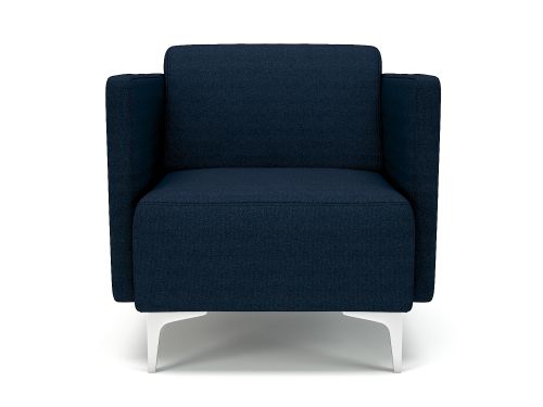 Napa Slim Arm 75cm Wide Armchair Forward Fabric Chrome Feet