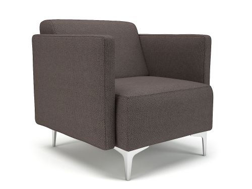 Napa Slim Arm 75cm Wide Armchair History Fabric Chrome Feet
