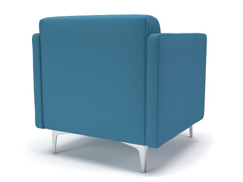 Napa Slim Arm 75cm Wide Armchair Lagoon Fabric Chrome Feet