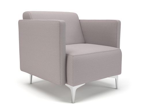 Napa Slim Arm 75cm Wide Armchair Linen Fabric Chrome Feet