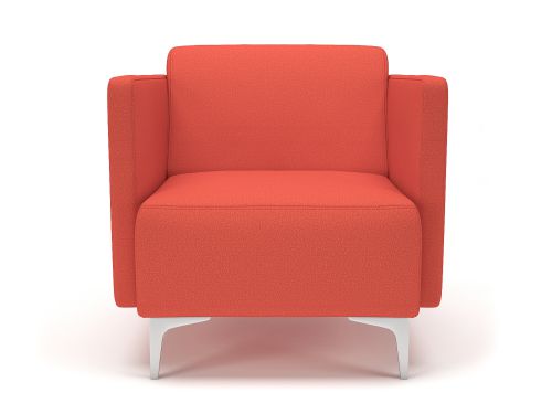 Napa Slim Arm 75cm Wide Armchair Marmalade Fabric Chrome Feet
