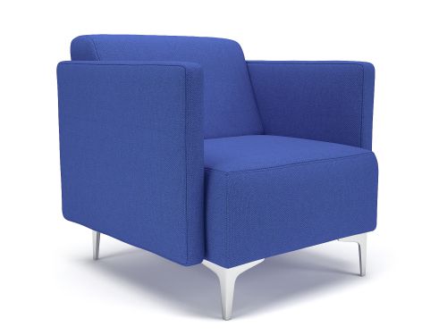 Napa Slim Arm 75cm Wide Armchair Perennial Fabric Chrome Feet