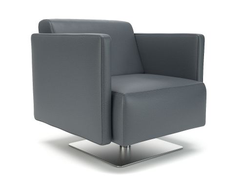 Napa Slim Arm 75cm Wide Swivel Armchair Atlantic Faux Leather