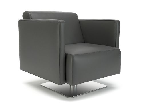 Napa Slim Arm 75cm Wide Swivel Armchair Flint Faux Leather