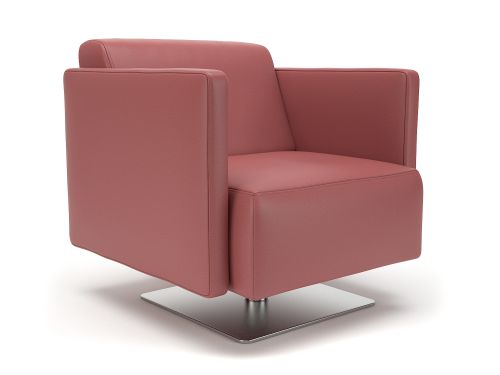 Napa Slim Arm 75cm Wide Swivel Armchair Chilli Faux Leather