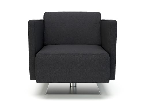 Napa Slim Arm 75cm Wide Swivel Armchair Ebony Fabric