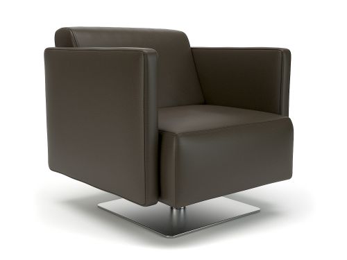 Napa Slim Arm 75cm Wide Swivel Armchair Mocha Faux Leather