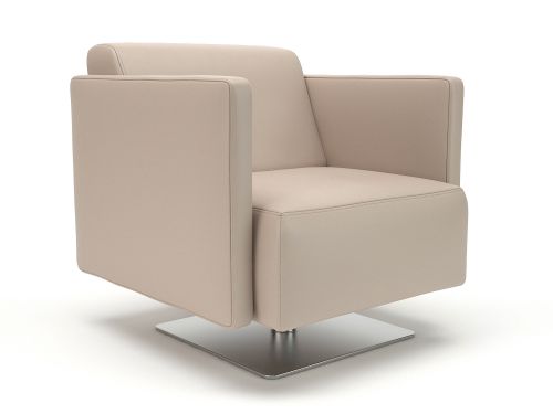 Napa Slim Arm 75cm Wide Swivel Armchair Taupe Faux Leather