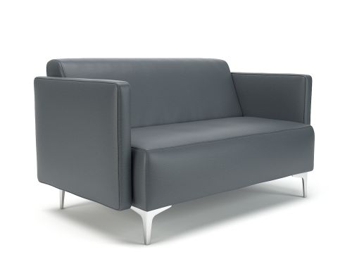 Napa Slim Arm 125cm Wide Sofa Atlantic Faux Leather Chrome Feet