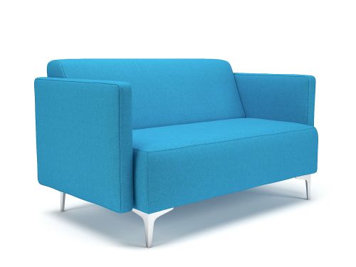 Napa Slim Arm 125cm Wide Sofa Everlasting Fabric Chrome Feet