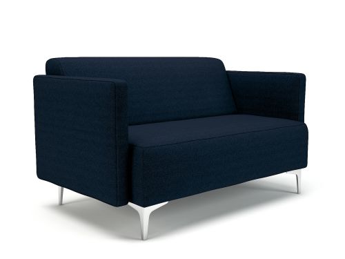Napa Slim Arm 125cm Wide Sofa Forward Fabric Chrome Feet