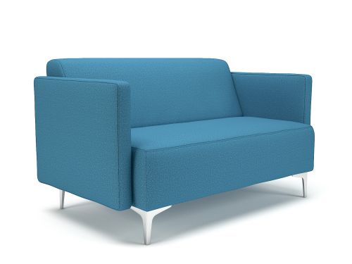 Napa Slim Arm 125cm Wide Sofa Lagoon Fabric Chrome Feet