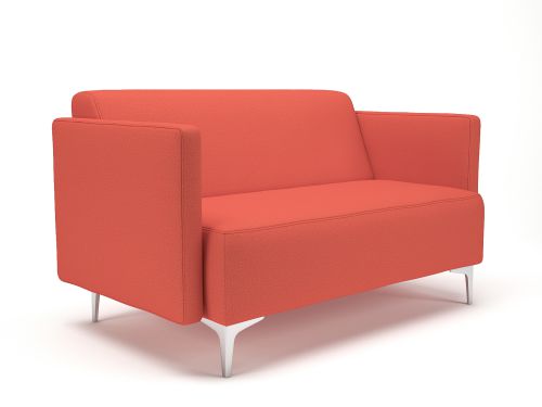 Napa Slim Arm 125cm Wide Sofa Marmalade Fabric Chrome Feet
