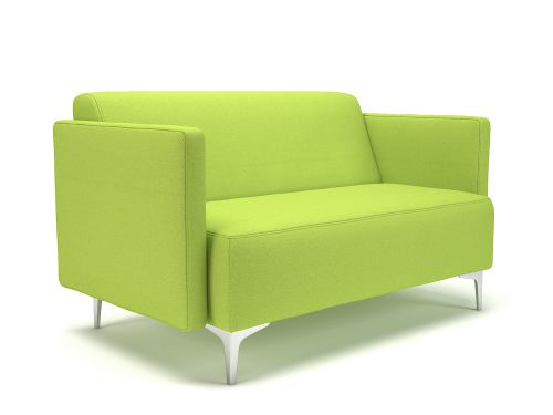 Napa Slim Arm 125cm Wide Sofa Period Fabric Chrome Feet