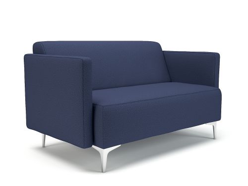 Napa Slim Arm 125cm Wide Sofa Poppy Fabric Chrome Feet