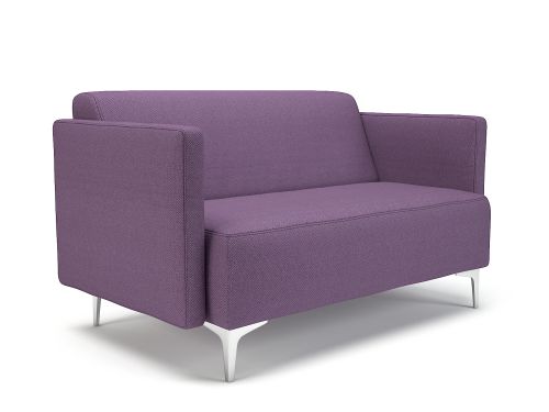 Napa Slim Arm 125cm Wide Sofa Prime Fabric Chrome Feet