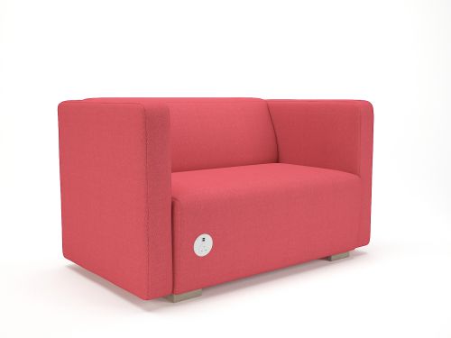 Carmel 130cm Wide Sofa Cycle Fabric Light Wood Feet With Socket