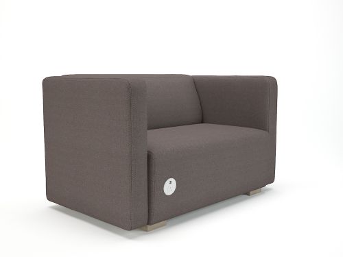 Carmel 130cm Wide Sofa History Fabric Light Wood Feet With Socket
