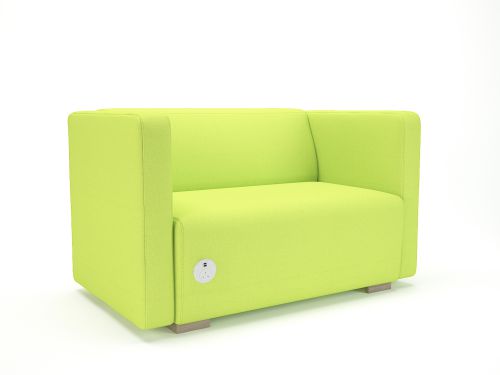 Carmel 130cm Wide Sofa Period Fabric Light Wood Feet With Socket