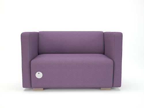 Carmel 130cm Wide Sofa Prime Fabric Light Wood Feet With Socket