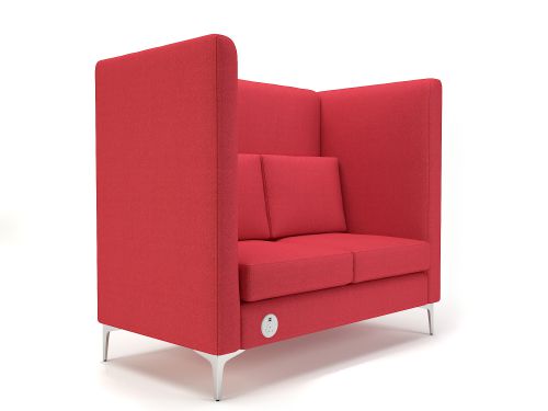 Altus 128cm Wide Privacy Booth Cycle Fabric Chrome Feet With Socket