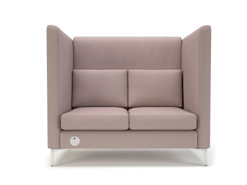 Altus 128cm Wide Privacy Booth Flint Fabric Chrome Feet With Socket
