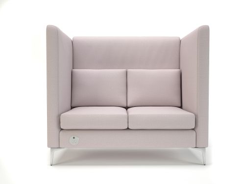 Altus 128cm Wide Privacy Booth Linen Fabric Chrome Feet With Socket