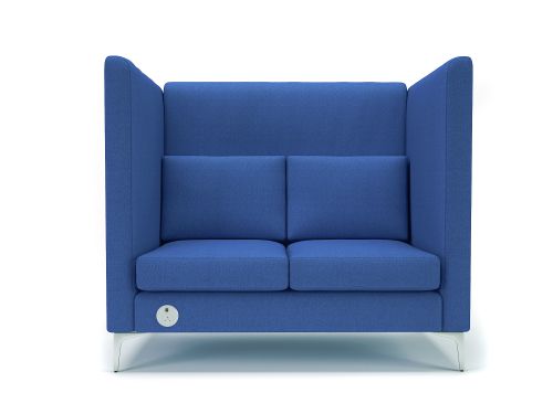 Altus 128cm Wide Privacy Booth Perennial Fabric Chrome Feet With Socket