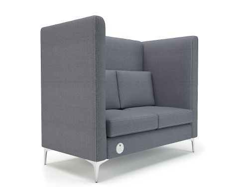 Altus 128cm Wide Privacy Booth Present Fabric Chrome Feet With Socket