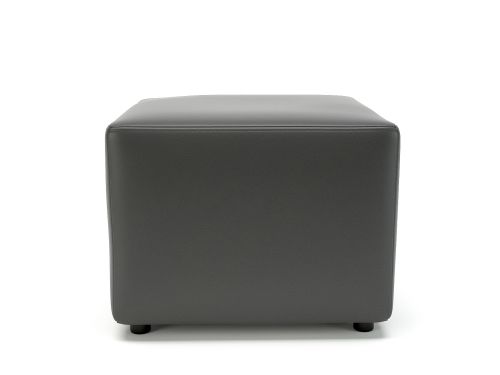 Crofton 62cm Square Flint Faux Leather Standard Feet