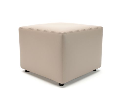 Crofton 62cm Square Taupe Faux Leather Standard Feet