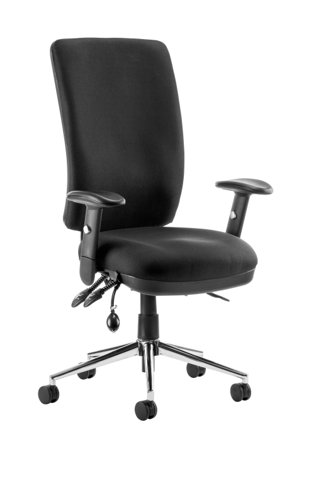 Chiro High Back Task Operators Chair Black With Arms