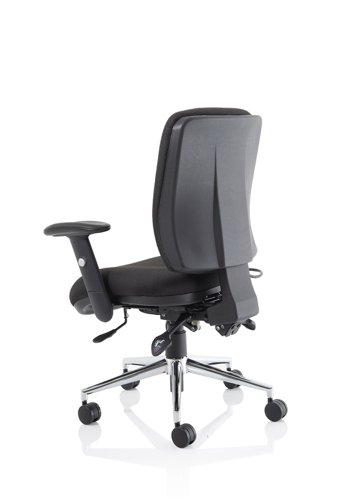 OP000010 Chiro Medium Back Task Operators Chair Black With Arms