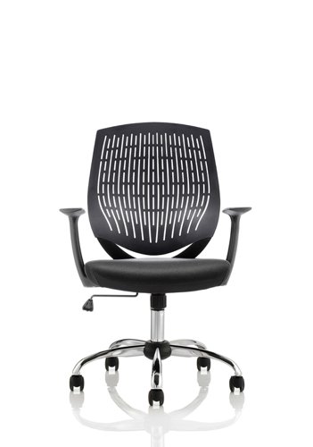 Dura Medium Back Task Operator Office Chair With Arms Black Back/Black Airmesh Seat - OP000014