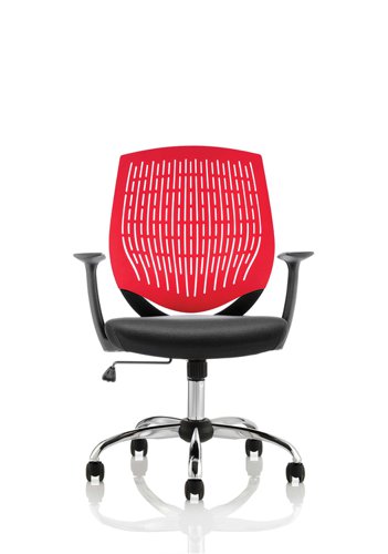 Dura Medium Back Task Operator Office Chair With Arms Red Back/Black Airmesh Seat - OP000020