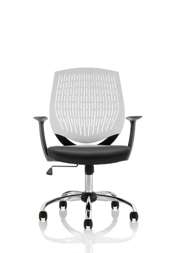 58650DY - Dura Medium Back Task Operator Office Chair With Arms White Back/Black Airmesh Seat - OP000022
