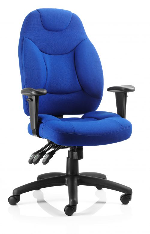 Galaxy Task Operator Chair Blue Fabric With Arms