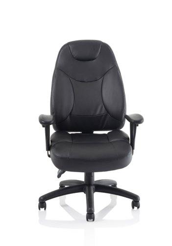 Galaxy Task Operator Chair Black Leather With Arms