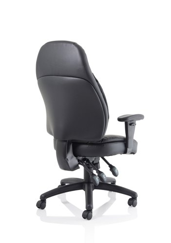 OP000068 Galaxy Task Operator Chair Black Leather With Arms