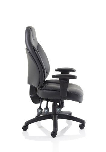 OP000068 Galaxy Task Operator Chair Black Leather With Arms