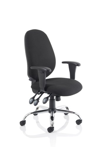 60134DY - Lisbon Chair Black Fabric With Arms OP000073