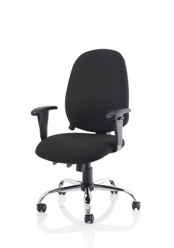 60134DY - Lisbon Chair Black Fabric With Arms OP000073