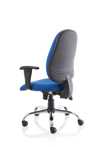 Lisbon Task Operator Chair Blue Fabric With Arms