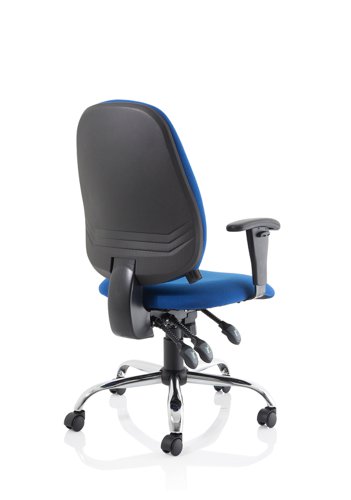 Sonix Lisbon Task Operator Chair With Arms Fabric Blue Ref OP000074