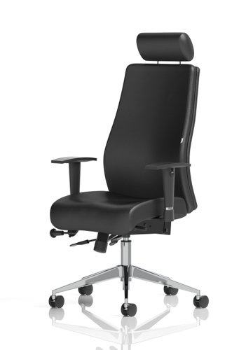 60337DY - Onyx Black Soft Bonded Leather With Headrest With Arms OP000098